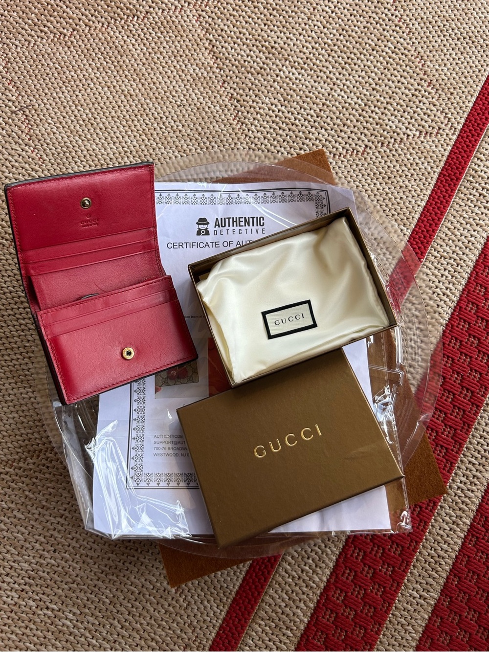 GUCCI Authentic GG Cherry Supreme Wallet - Picture 7 of 9